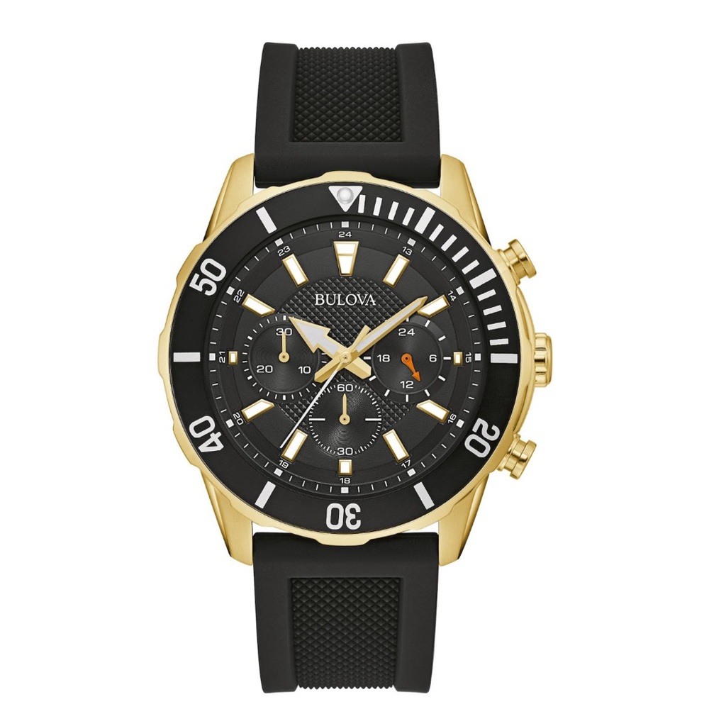 Bulova Men's Chronograph Black Strap Watch- 98A270